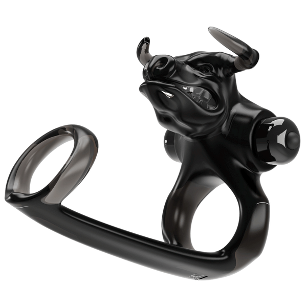 Pretty Love Bull Warrior Innovative Cock Ring Black - - Stretchy Cock Rings