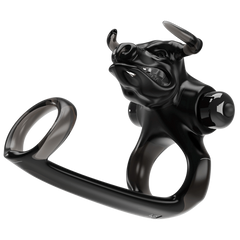 Pretty Love Bull Warrior Innovative Cock Ring Black - - Stretchy Cock Rings