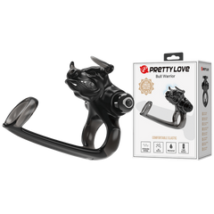 Pretty Love Bull Warrior Innovative Cock Ring Black - - Stretchy Cock Rings