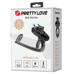 Pretty Love Bull Warrior Innovative Cock Ring Black - - Stretchy Cock Rings