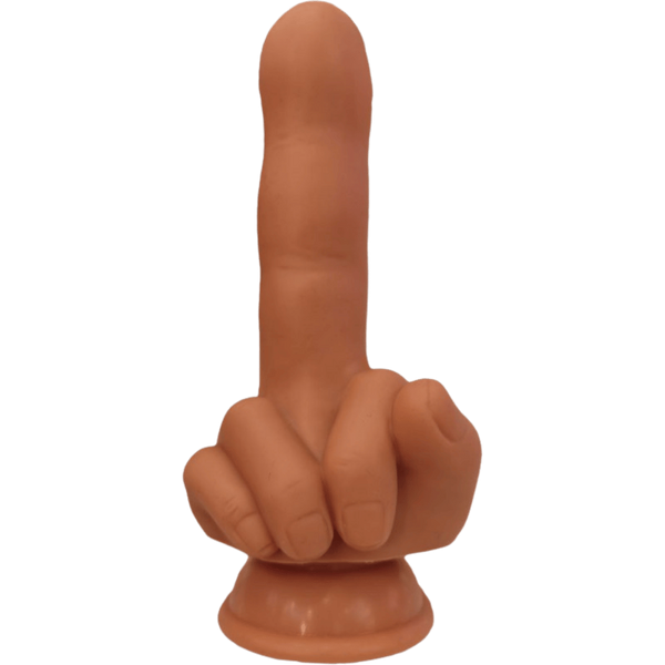Hott Products Flip Off Finger Shaped Suction Cup Dildo Tan - - Realistic Dildos