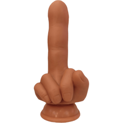 Hott Products Flip Off Finger Shaped Suction Cup Dildo Tan - - Realistic Dildos