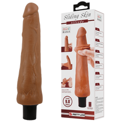 Pretty Love Alfredo 9.8 Inch Realistic Vibrating Cock Tan - - Vibrating Dildos