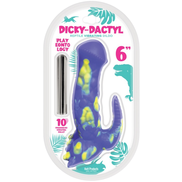 Hott Products Dicky Dactyl 6 Inch Viobrating Dong Purple - - Vibrating Dildos
