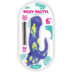 Hott Products Dicky Dactyl 6 Inch Viobrating Dong Purple - - Vibrating Dildos