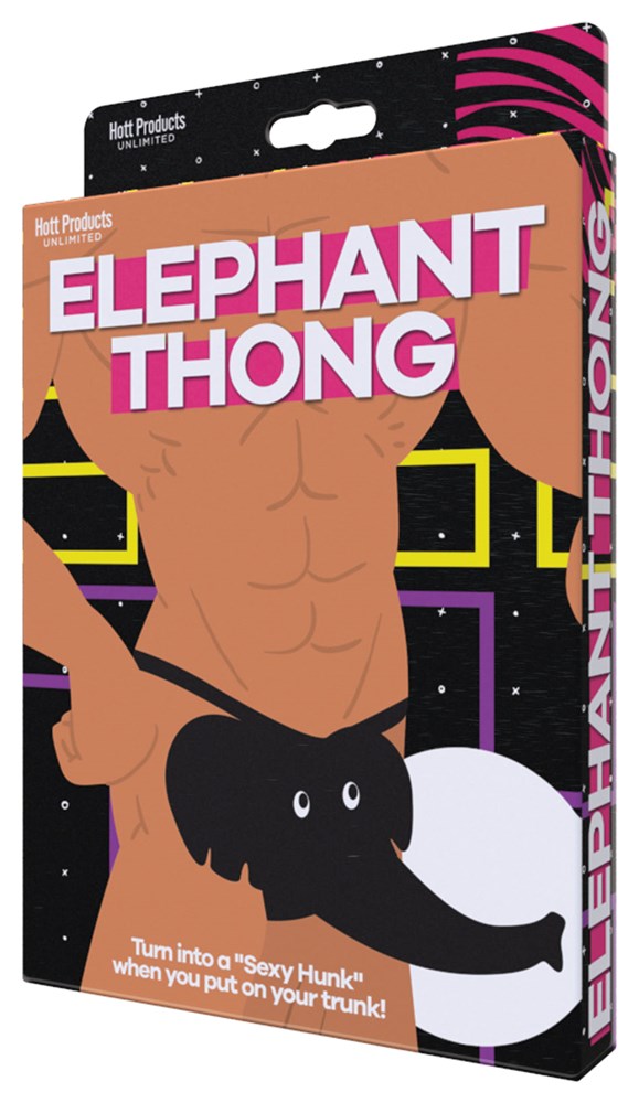 Hott Products Cotton with Stretch Waistband Elephant Thong - - Party Gifts and Novelties
