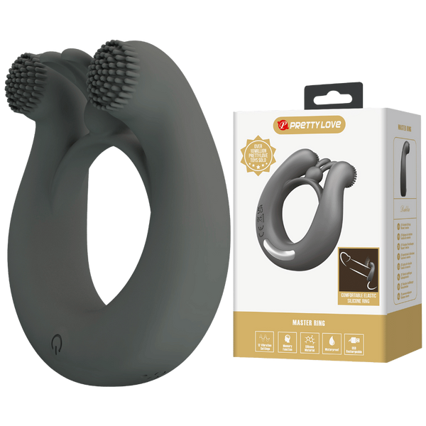Pretty Love Master Ring Dahlia Vibrating Dick Ring Grey - - Vibrating Cock Rings
