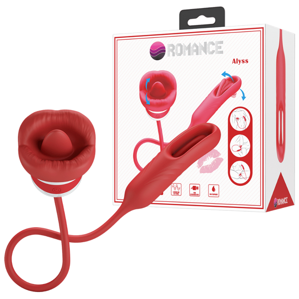 Pretty Love Alyss Hot Lips Clitoral Vibrator Red/White - - Clit Ticklers and Pulsators