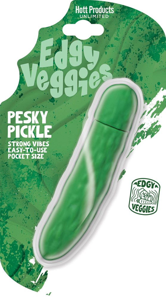 Hott Products Edgy Veggies Pickle Shaped Bullet Vibrator - - Bullet Vibrators