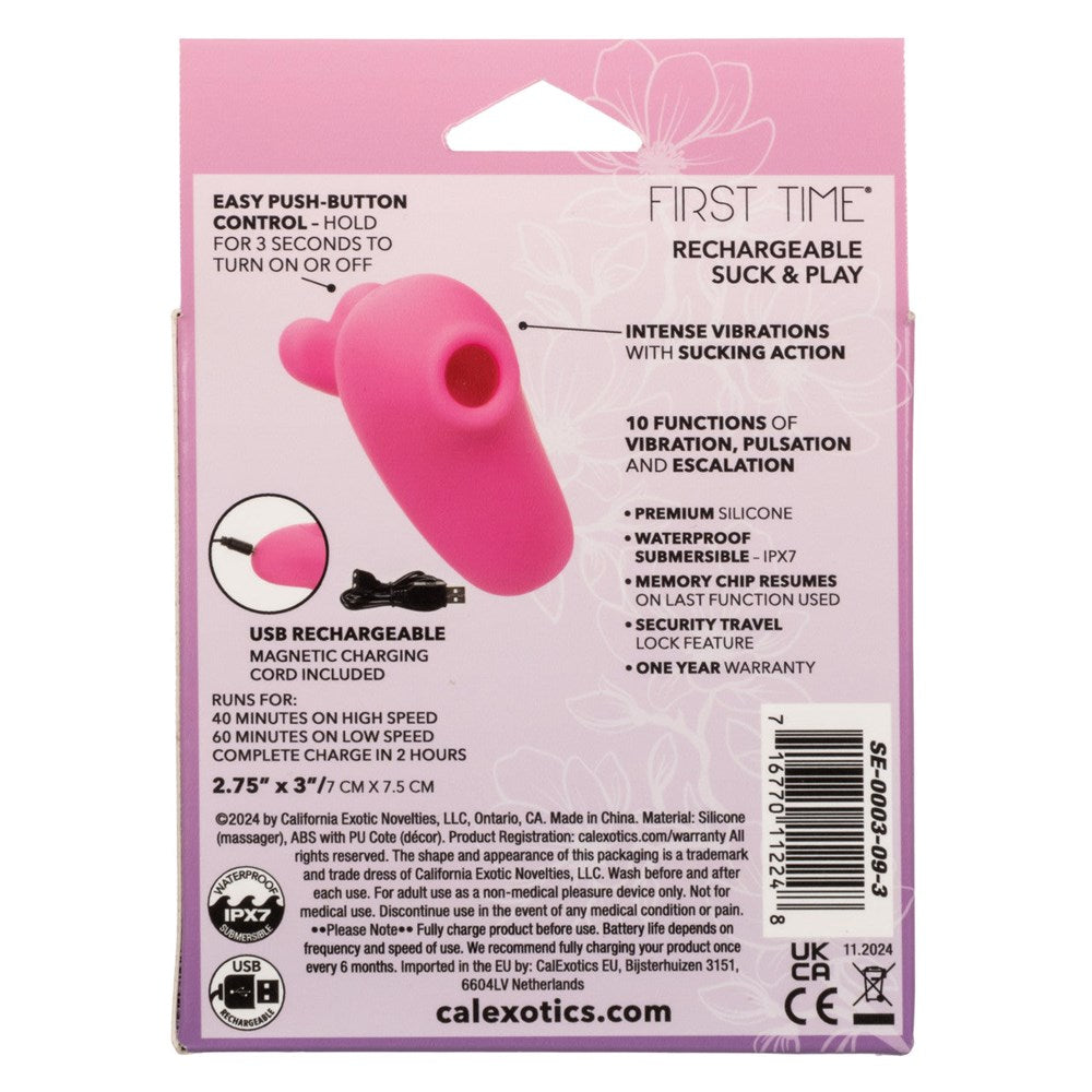 California Exotics First Time Rechargeable Suck & Play Stimulator - Clit Ticklers and Pulsators
