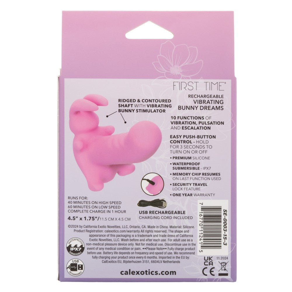 California Exotics First Time Rechargeable Vibrating Bunny Dreams - Clit Ticklers and Pulsators