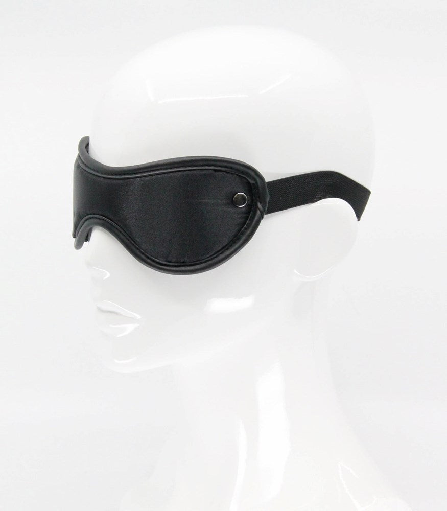 Love In Leather Bright and Silky Satin Blindfold - Black - Masks And Blindfolds