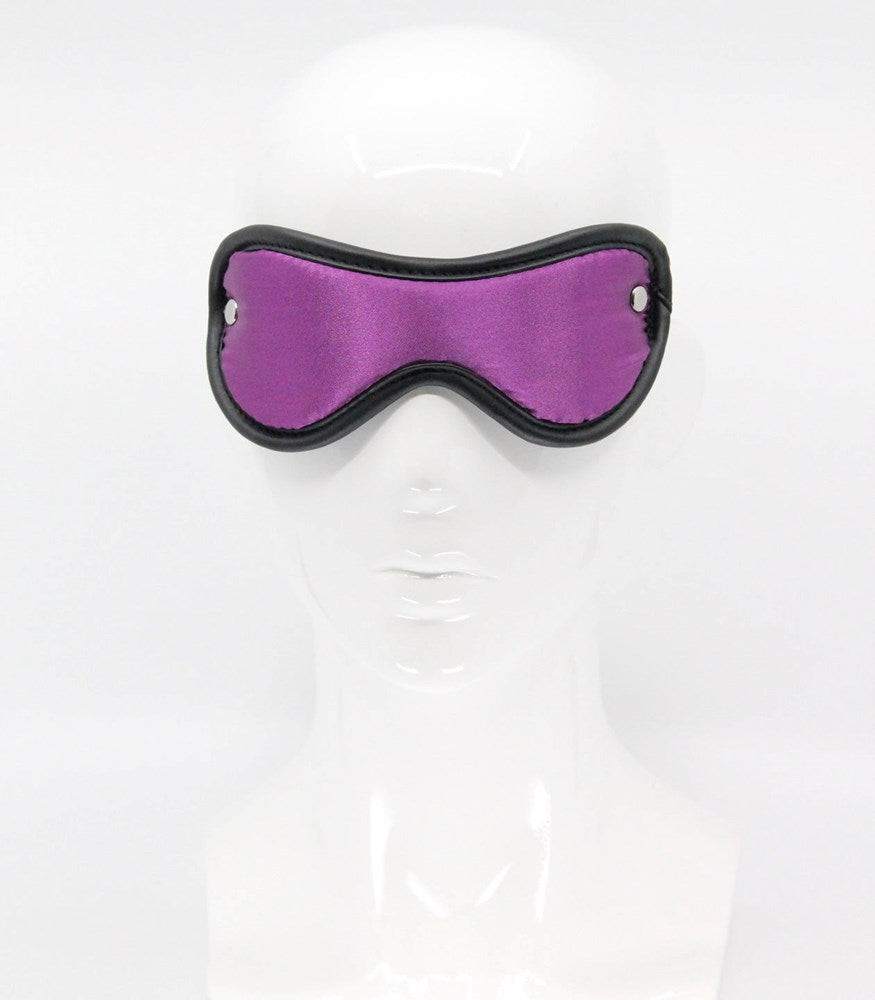 Love In Leather Bright and Silky Satin Blindfold - Purple - Masks And Blindfolds