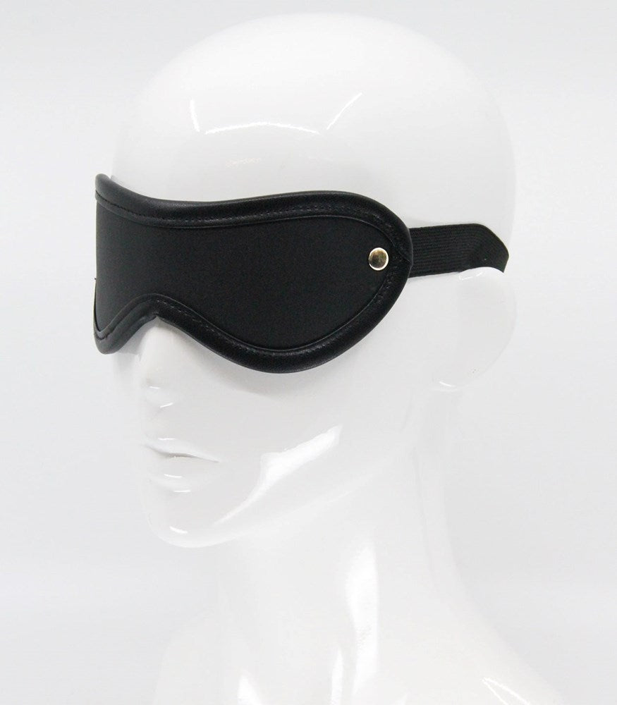 Love In Leather Blindfold with Coloured Hardware - Gold - Masks And Blindfolds