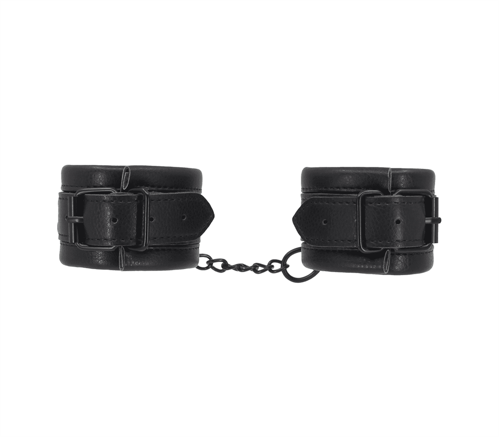 Love In Leather Padded Faux Leather Wrist Cuffs - - Cuffs And Restraints