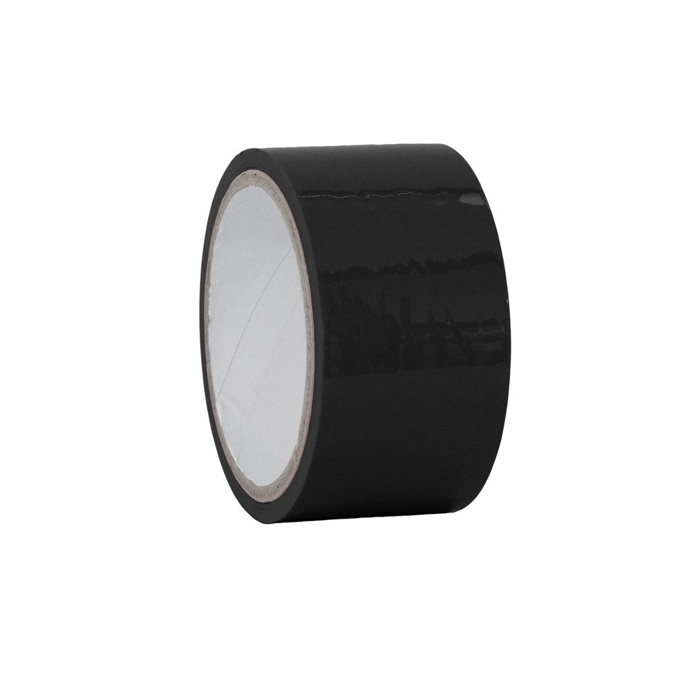 Love In Leather 10m PVC Bondage Play Tape - Black - Cuffs And Restraints