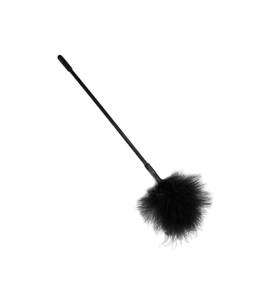 Love In Leather Small Fluffy Feather Tickler - Black - Ticklers