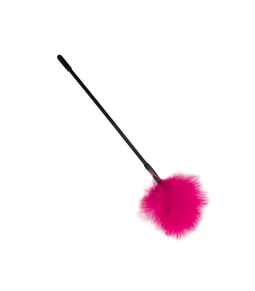 Love In Leather Small Fluffy Feather Tickler - Hot Pink - Ticklers
