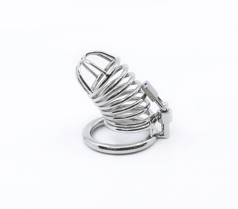 Love In Leather Chrome Male Chastity Cock Cage Gates Of Hell - 40mm - Male Chastity