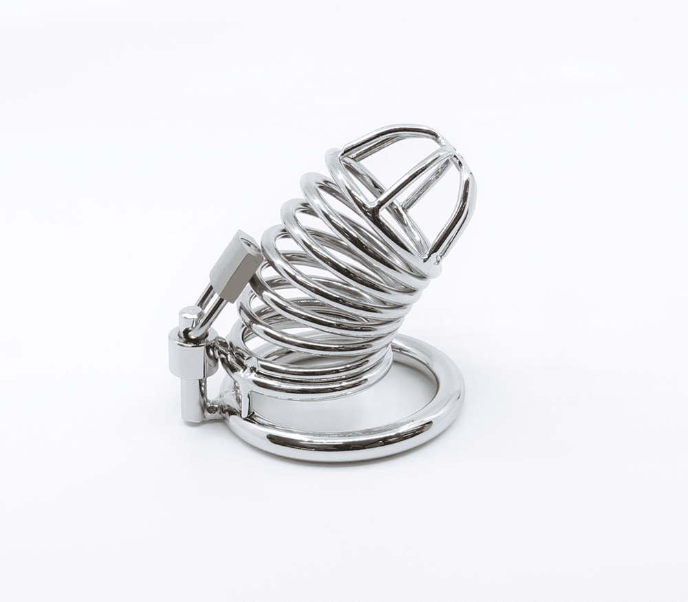 Love In Leather Chrome Male Chastity Cock Cage Gates Of Hell - 45mm - Male Chastity