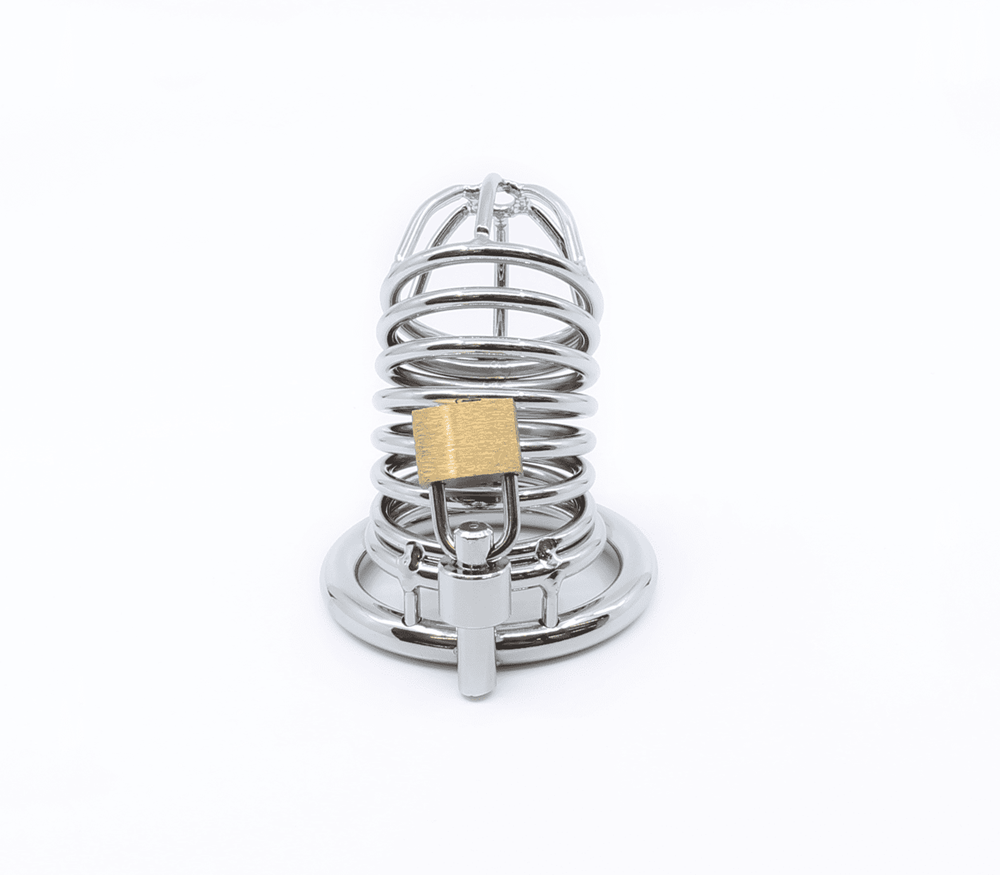 Love In Leather Chrome Male Chastity Cock Cage Gates Of Hell - 50mm - Male Chastity