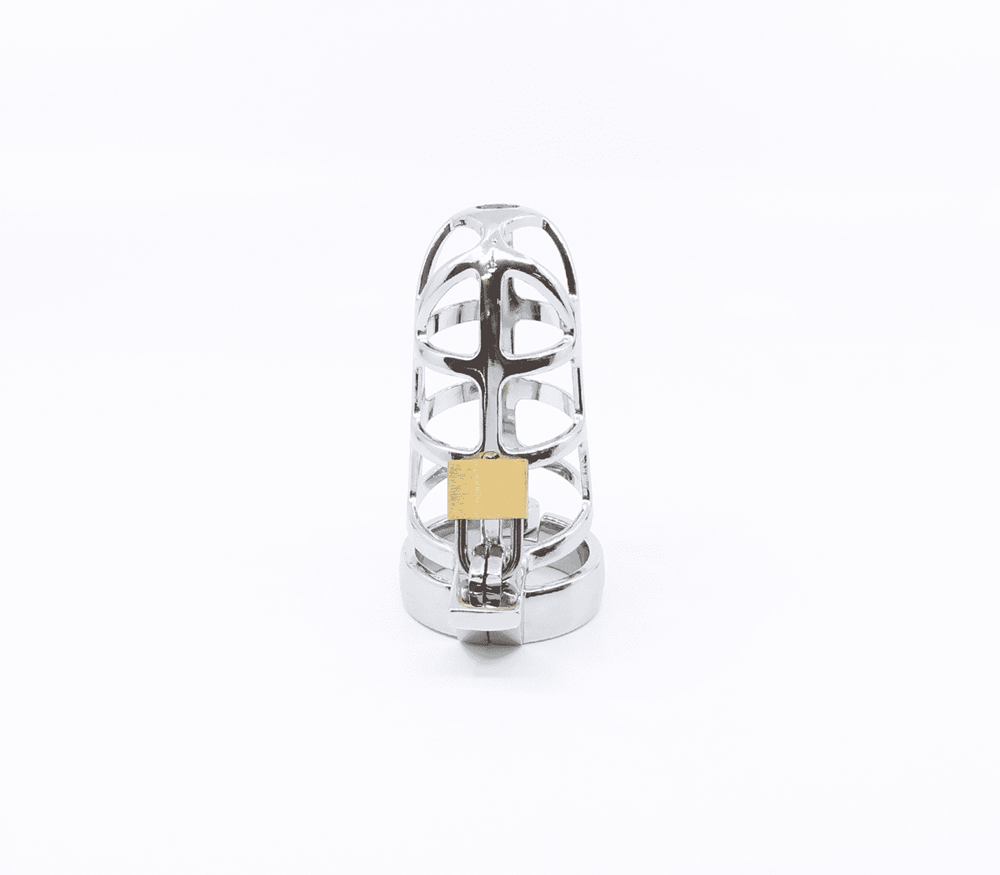 Love In Leather The Spider Web Male Cock Cage Lightweight Chastity Device - 45mm - Male Chastity