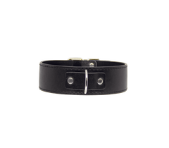 Berlin Baby BDSM Play Unlined PU Collar and Lead - Black - Collars and Leads