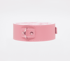 Berlin Baby Fur Lined PU Collar and Lead Set - Pink - Collars and Leads