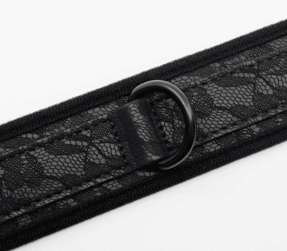 Berlin Baby Lace Printed BDSM Leather Collar - - Collars and Leads