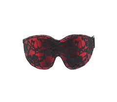 Berlin Baby BDSM Play Satin & Lace Blindfold - Red - Masks And Blindfolds