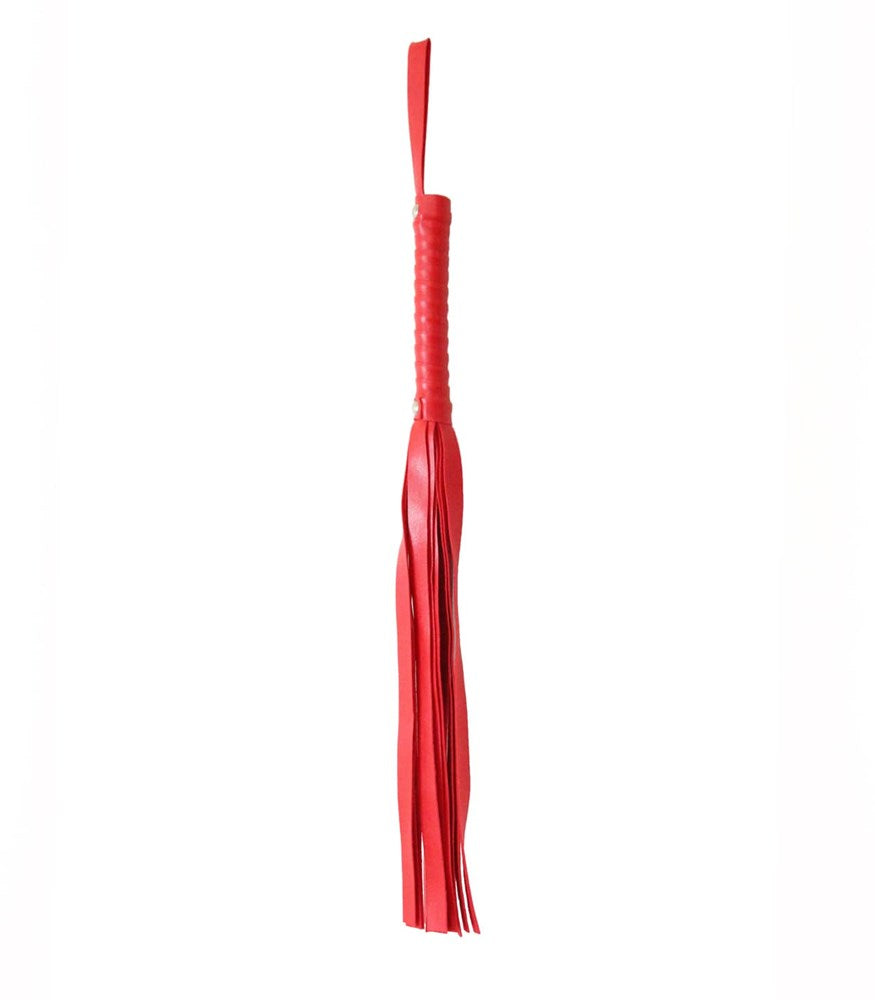 Berlin Baby Basic PU Leather Bondage Flogger - Red - Whips And Crops