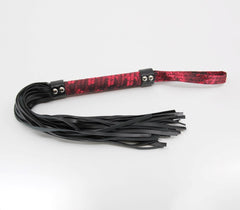 Berlin Baby Red Jacquard Print Fetish Flogger - - Whips And Crops