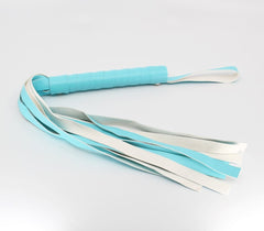 Berlin Baby Turquoise Blue Faux Leather Flogger - - Whips And Crops