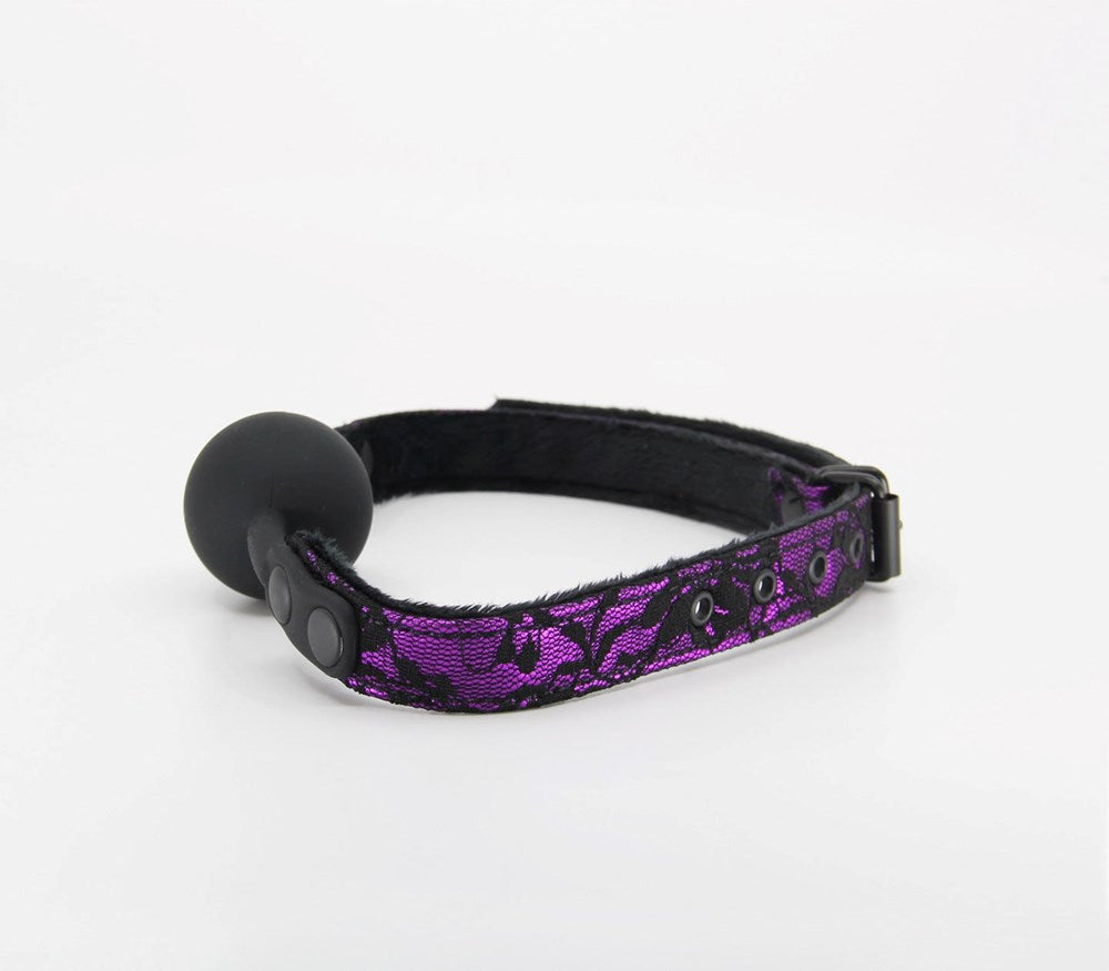 Berlin Baby Satin & Lace Silicone Ball Gag - - Bondage Gags and Bits