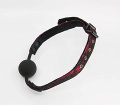 Berlin Baby Satin & Lace Silicone Ball Gag - Red - Bondage Gags and Bits