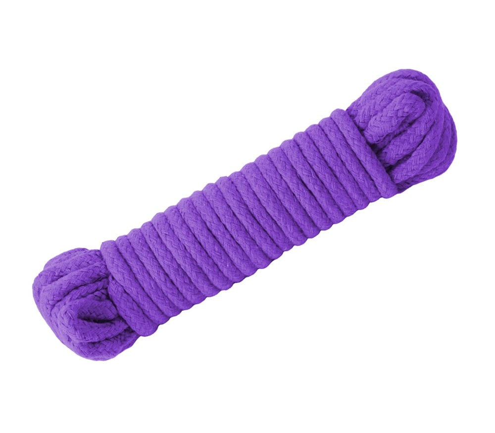 Love In Leather 20m Cotton Bondage Rope - Purple - Cuffs And Restraints
