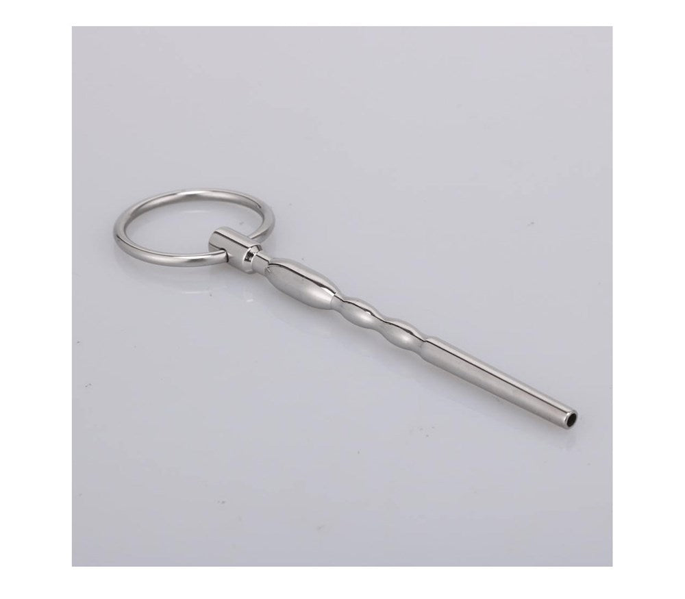 Love In Leather Urethral Plug With Ring Medical Grade Stainless Steel - Default Title - Urethral Sounds