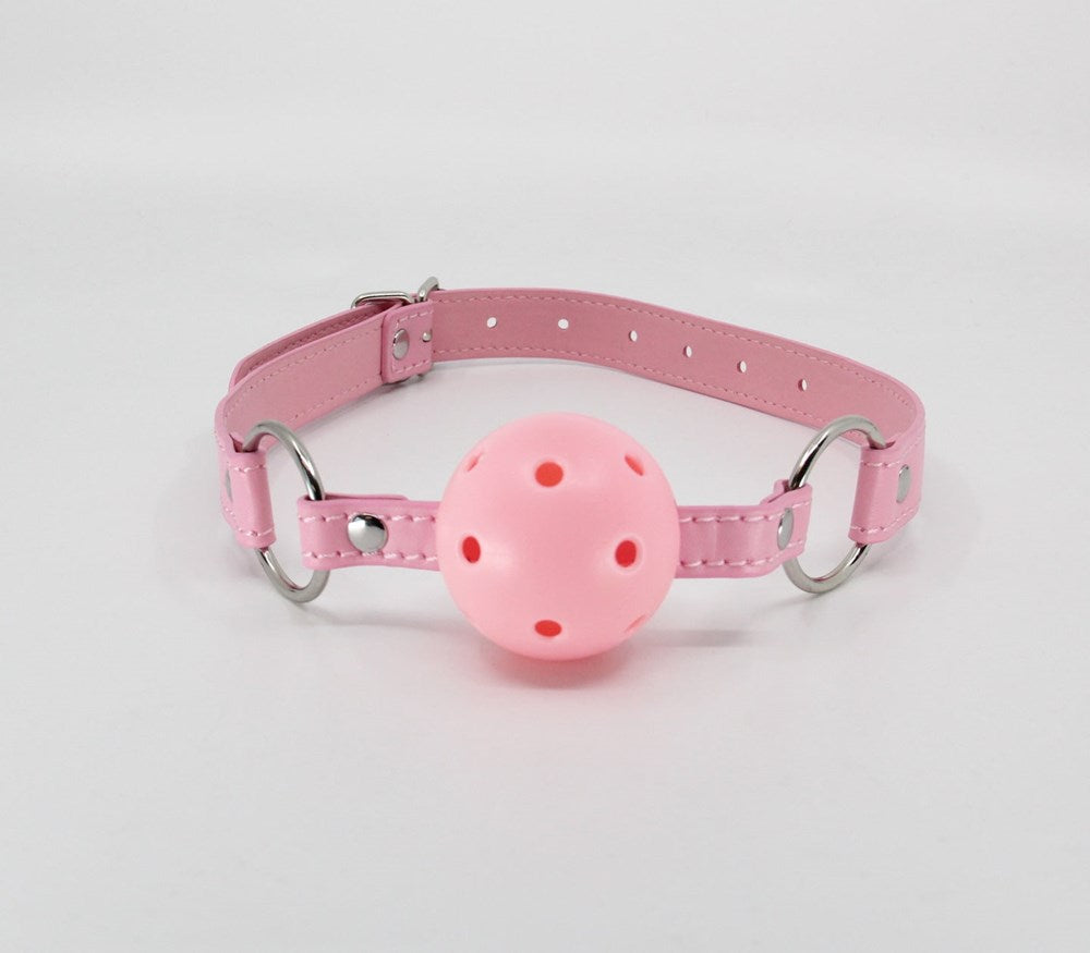 Berlin Baby Breathable Faux Leather Gag Baby Pink - - Bondage Gags and Bits