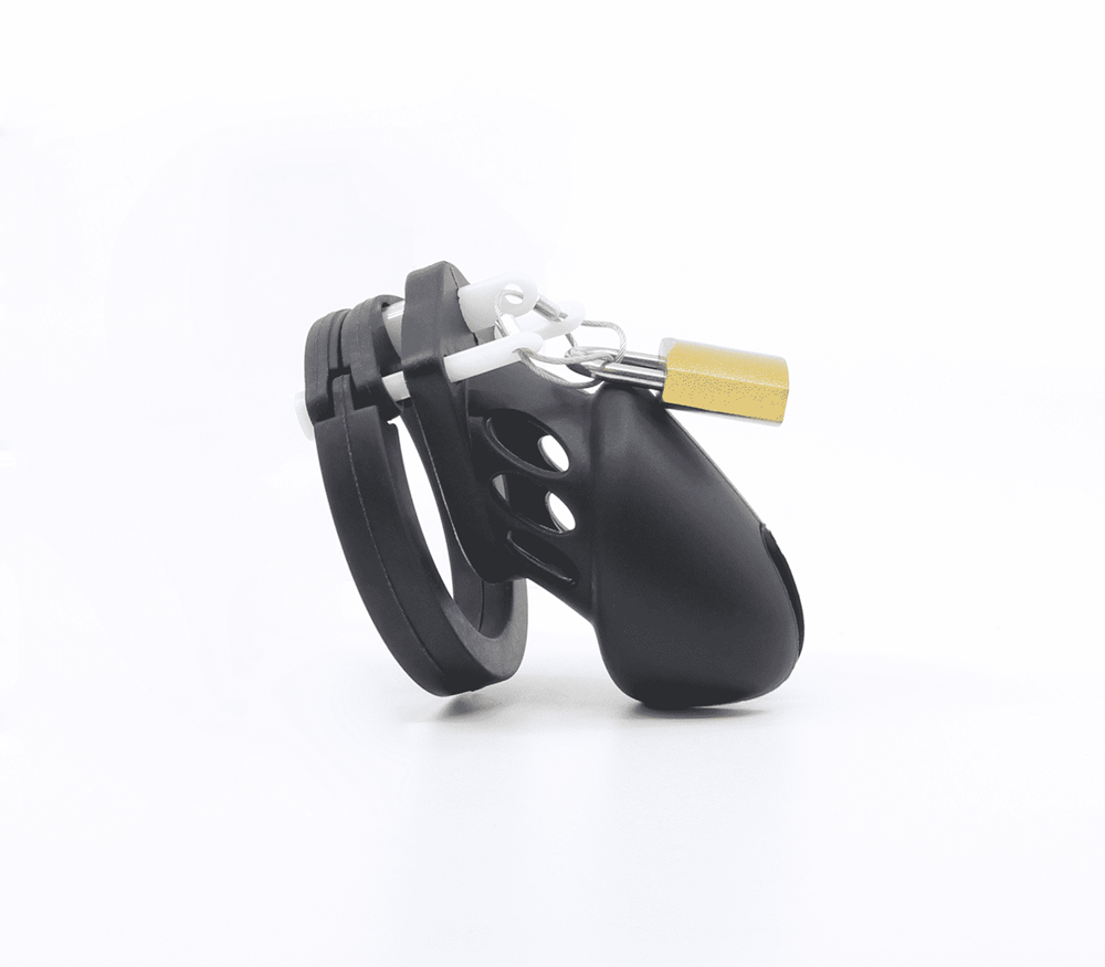 Love In Leather Silicone Male Chastity Cage Long Extended Wear Design - - Male Chastity