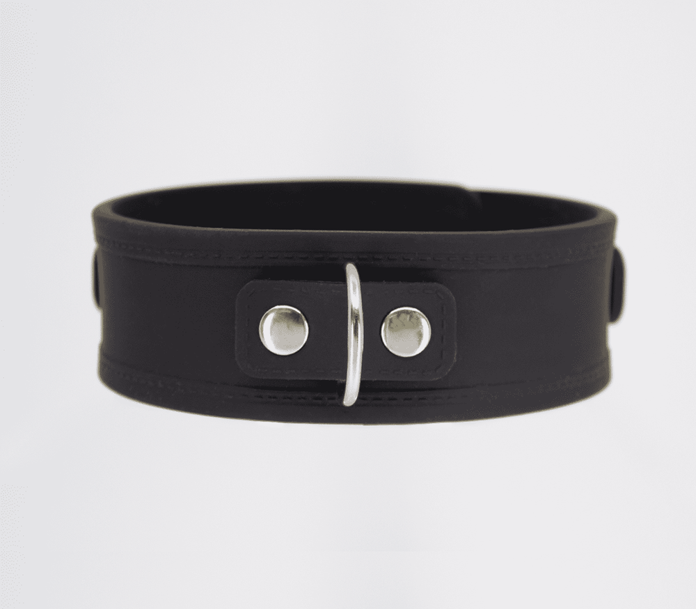 Love In Leather Premium Silicone Collar & Lead Set Heavy Silicone BDSM - - Collars and Leads