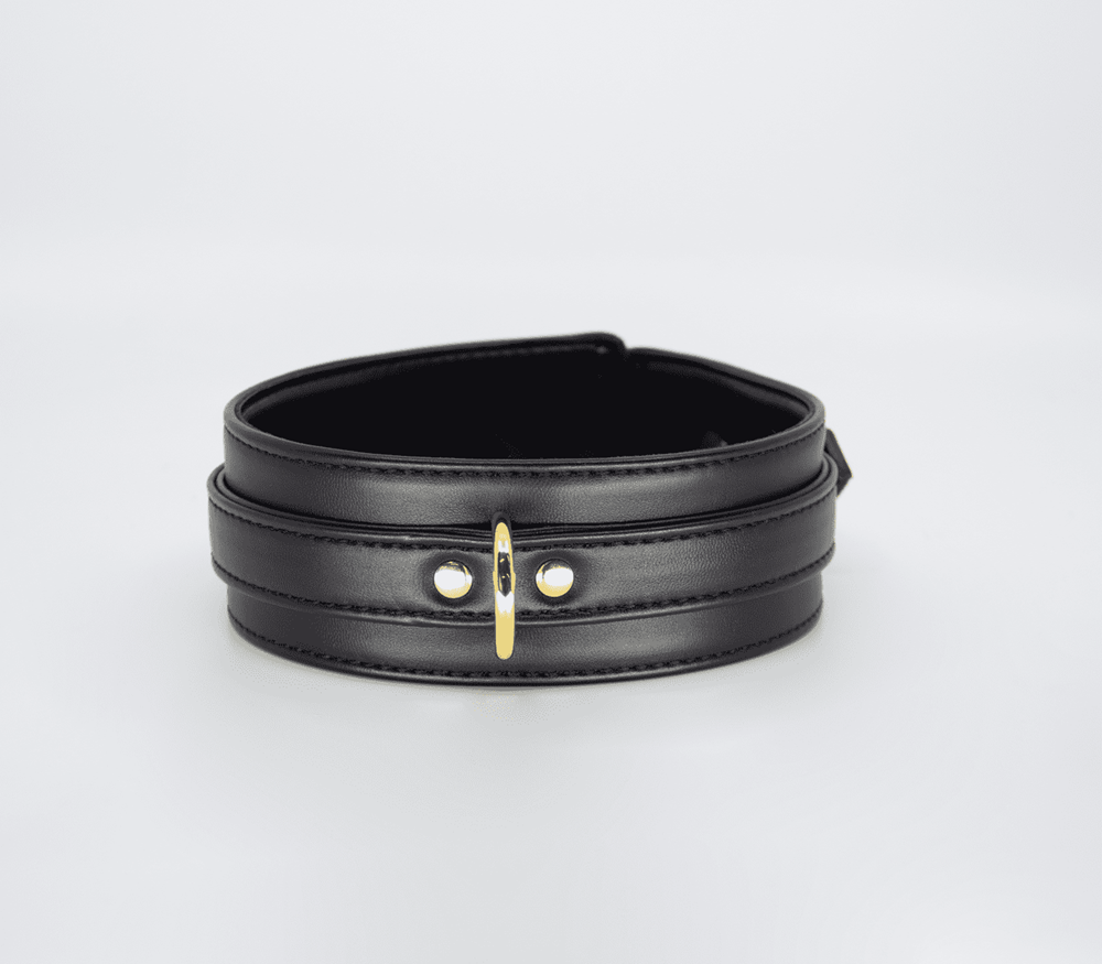 Love In Leather Premium Faux Leather Collar & Lead Set Vegan BDSM Bondage - - Collars and Leads