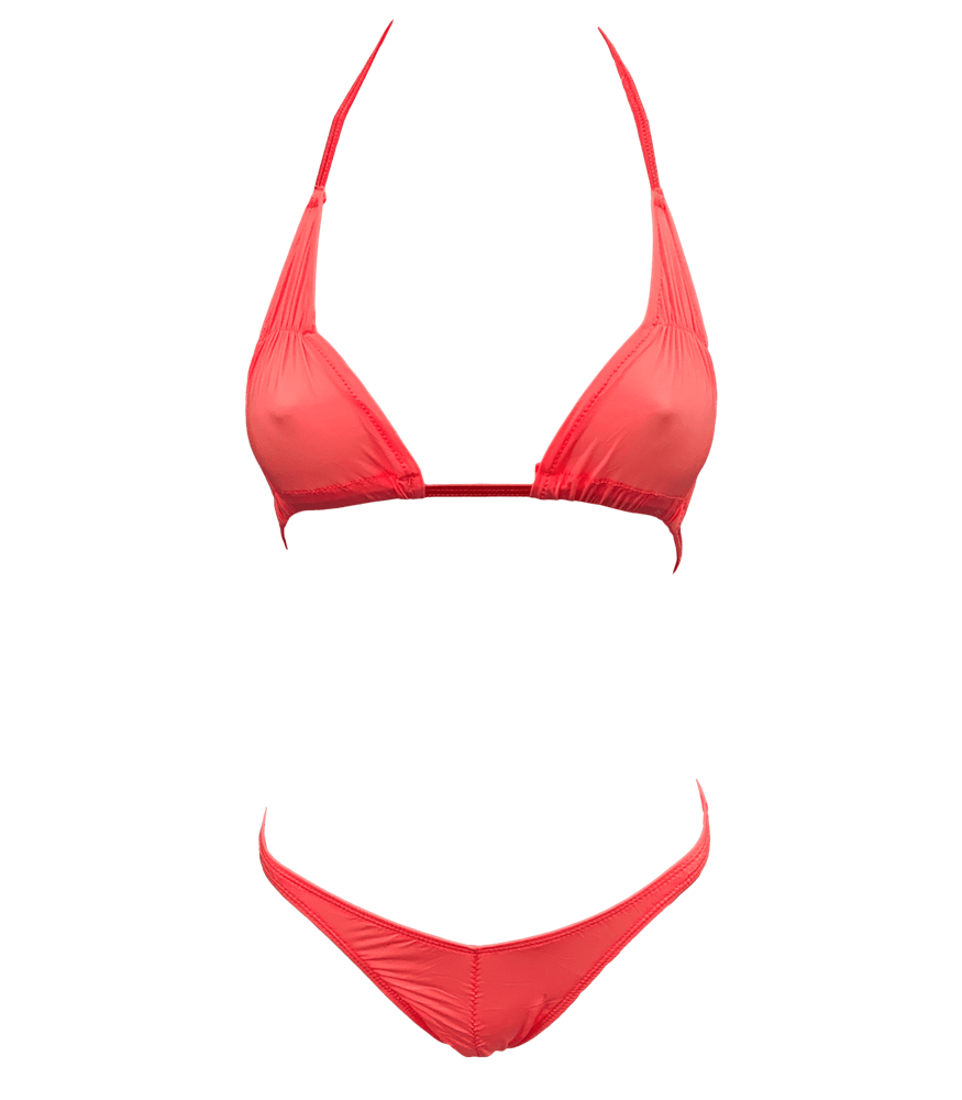 Love In Leather Spandex Fabric Womens Bikini Premium Stretch Construction - Red - Bras and Bra Sets