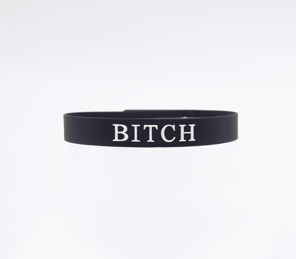 Love In Leather Fetish Play Silicone BITCH Collar Premium BDSM Accessory - Default Title - Collars and Leads