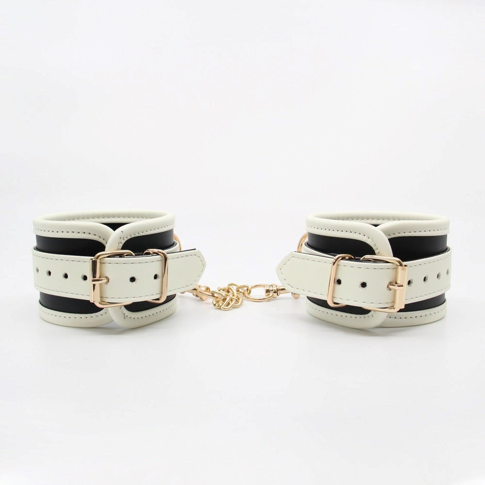 Love In Leather Glow In Dark Bondage Wrist Cuffs Photoluminescent Tech - - Cuffs And Restraints