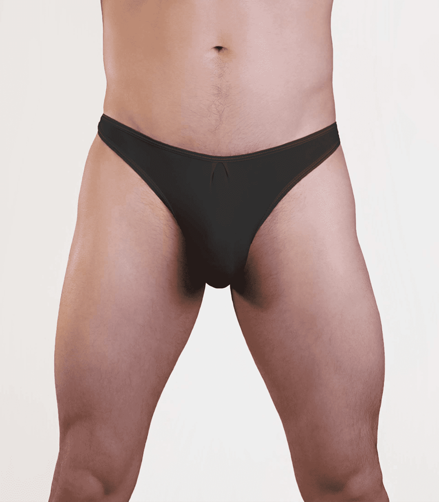 Love In Leather Plain Mens Lycra G String L/XL Size Optimized Construction - Black L XL - Jocks and G-Strings