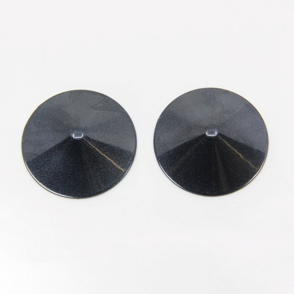 Love In Leather Round Metal Nipple Pasties Premium Metal Construction - Black - Breast and Nipple Toys