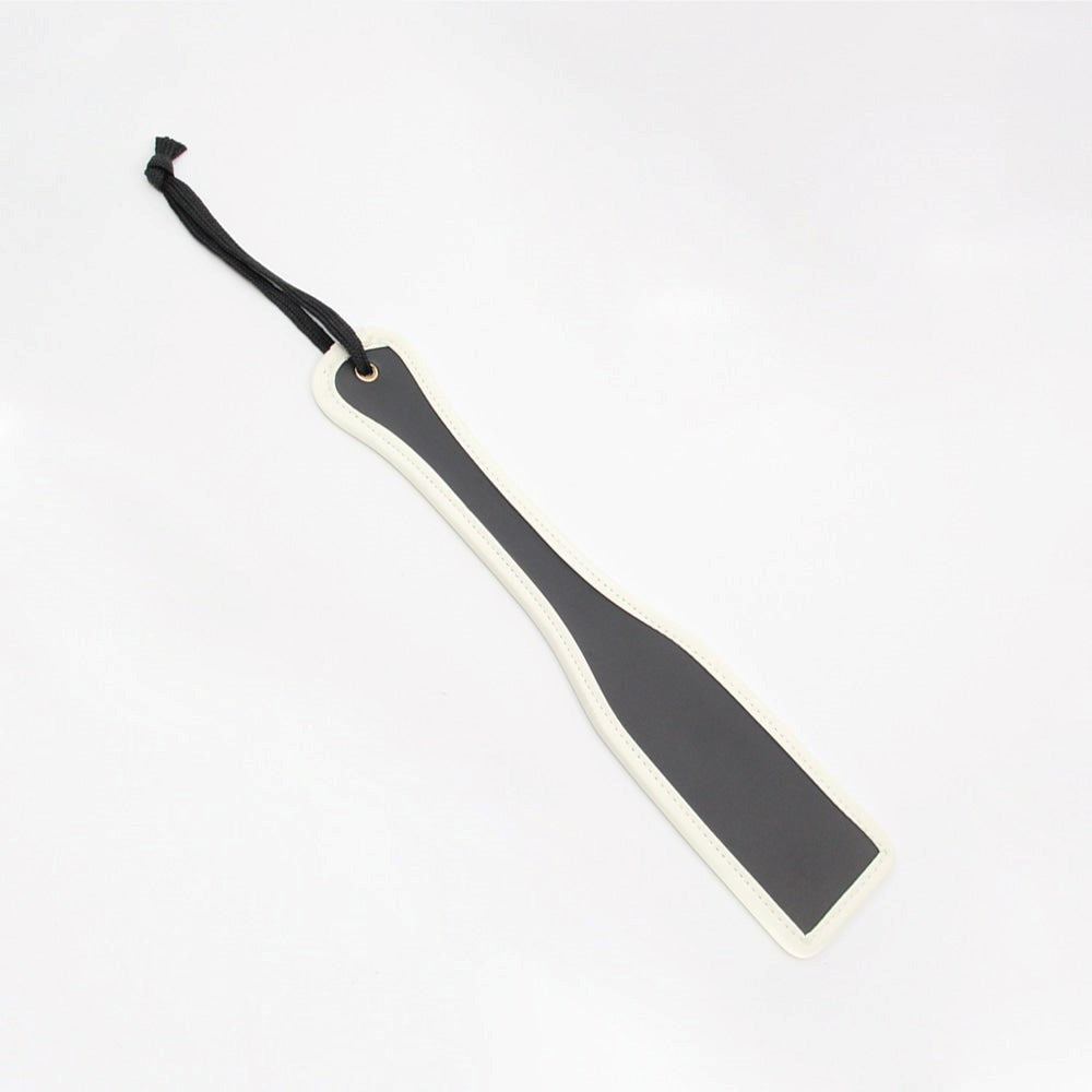 Love In Leather Black & Glow In The Dark BDSM Paddle with Photoluminescent Edge - - Paddles And Slappers