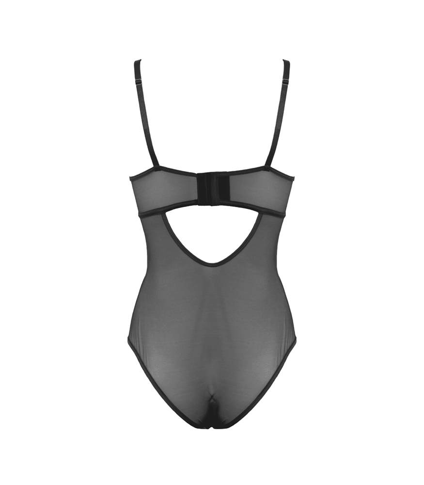 Muse Lingerie Sexy BDSM Play Fetish Bodysuit Black with Strategic Cutouts - - Her Fetish