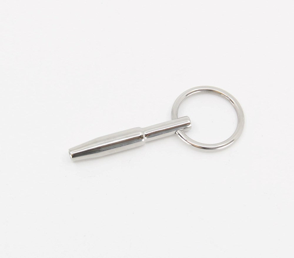 Love In Leather Cum Thru Penis Plug With Ring Hollow Urethral Stimulation - Default Title - Urethral Sounds