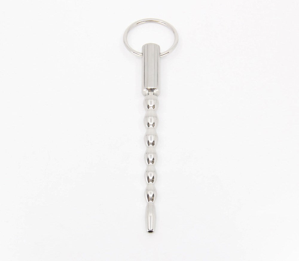 Love In Leather Stepped Ripple Penis Plug With Ring Progressive Urethral - - Urethral Sounds